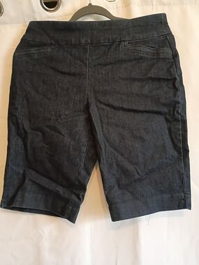 Women's Dark Indigo Bermuda Shorts - Sleek High-Rise Style